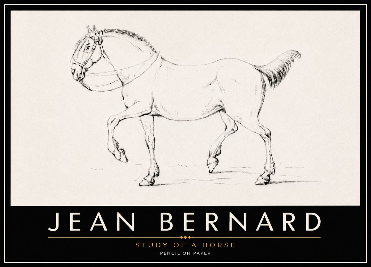 Jean Bernard Study of a Horse XVI No6 - Póster