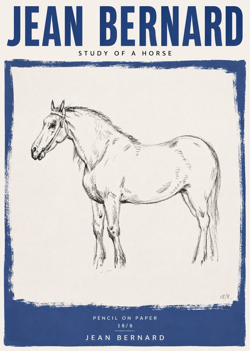 Jean Bernard Study of a Horse XVII No5 - Póster