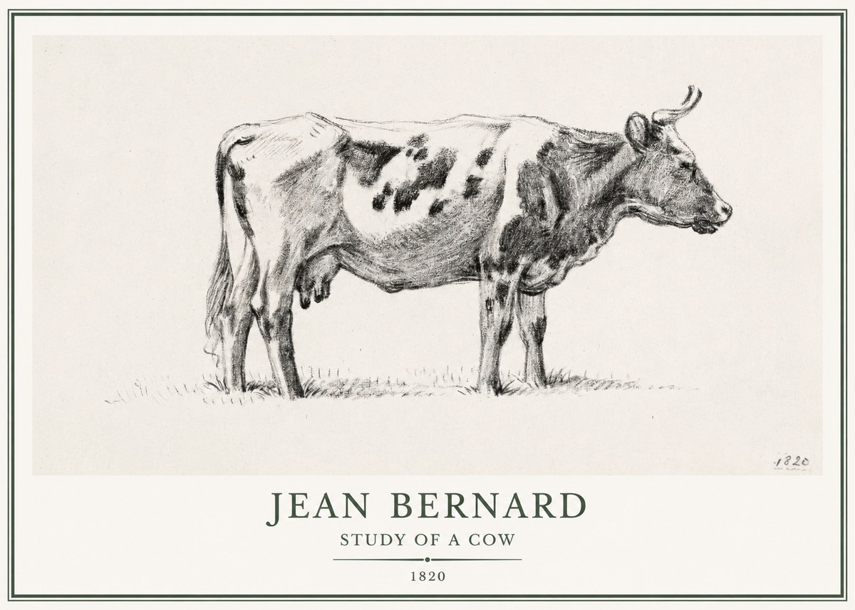 Jean Bernard Study of a Cow XX No1 - Póster