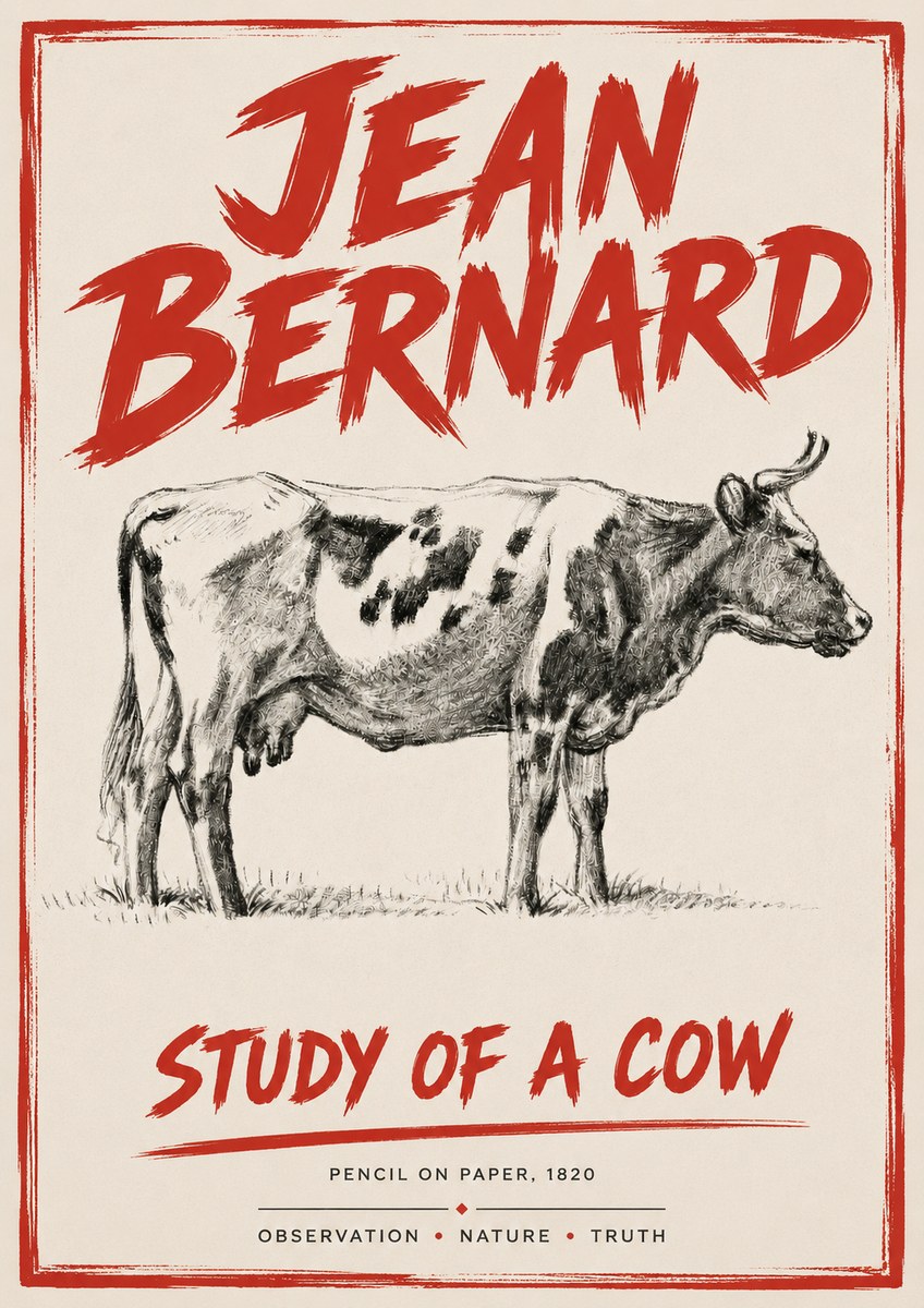Jean Bernard Study of a Cow XX No4 - Póster