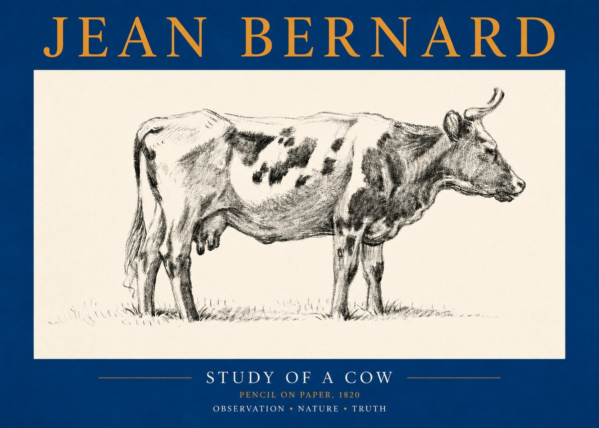 Jean Bernard Study of a Cow XX No5 - Póster