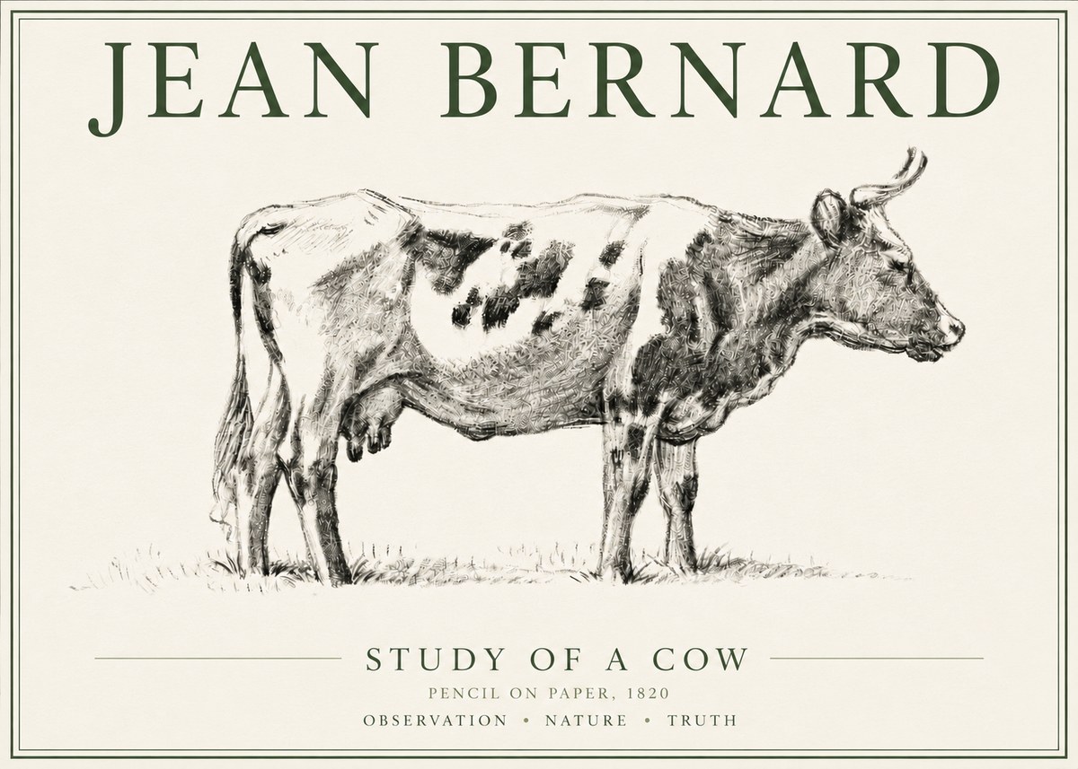 Jean Bernard Study of a Cow XX No6 - Póster