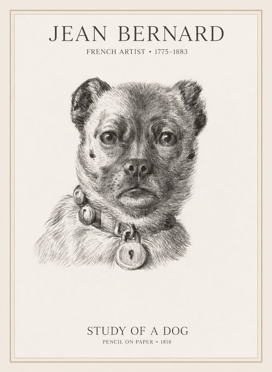 Jean Bernard Study of a Dog IV No1 - Póster