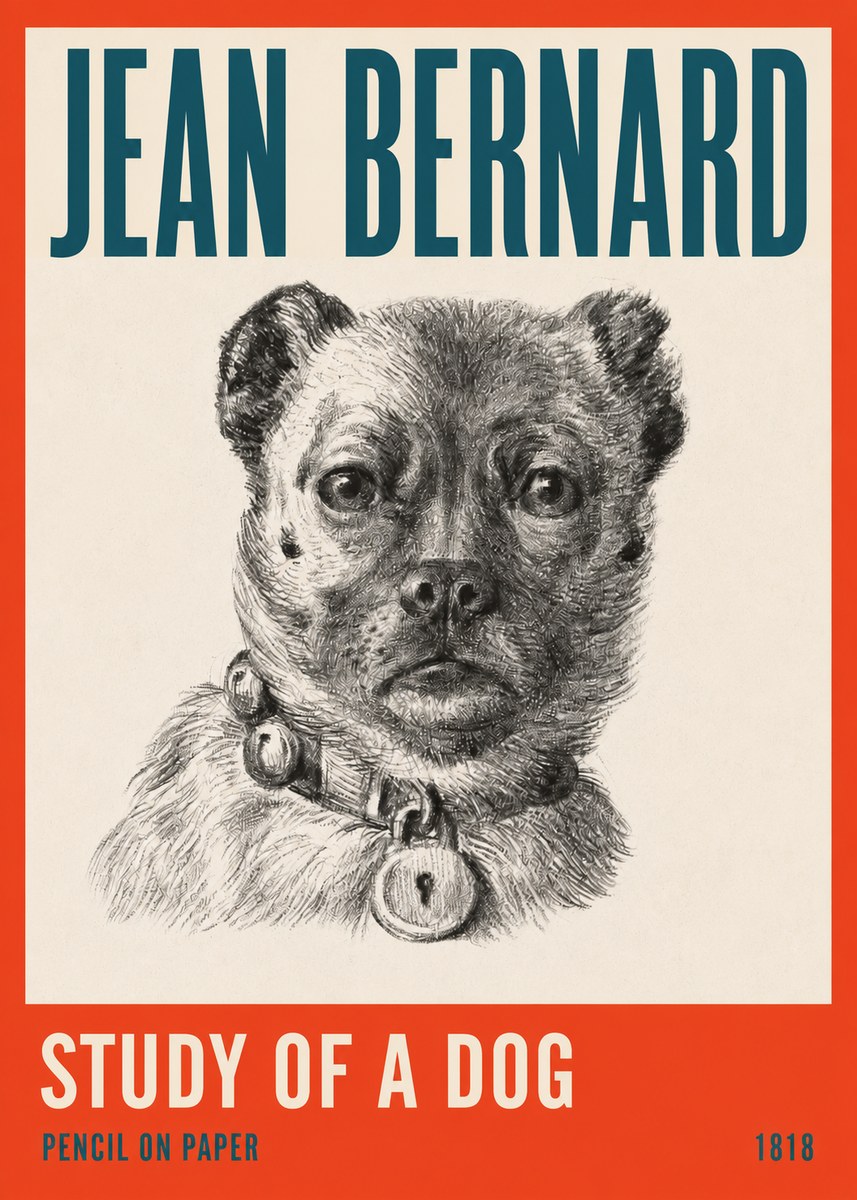 Jean Bernard Study of a Dog IV No2 - Póster