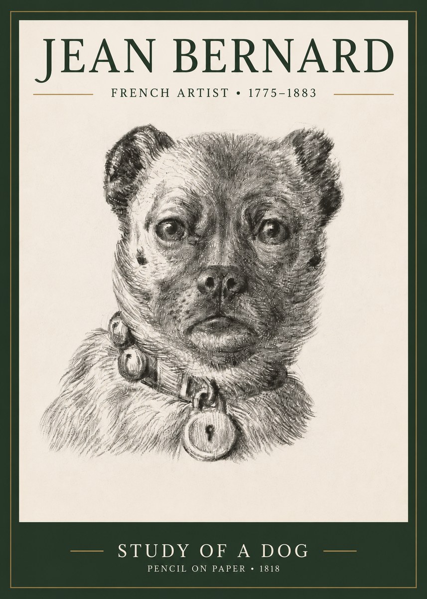 Jean Bernard Study of a Dog IV No3 - Póster
