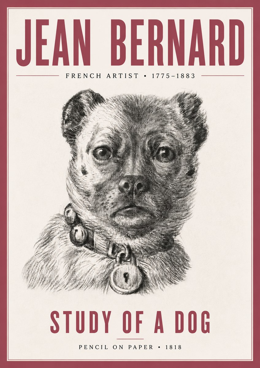 Jean Bernard Study of a Dog IV No5 - Póster