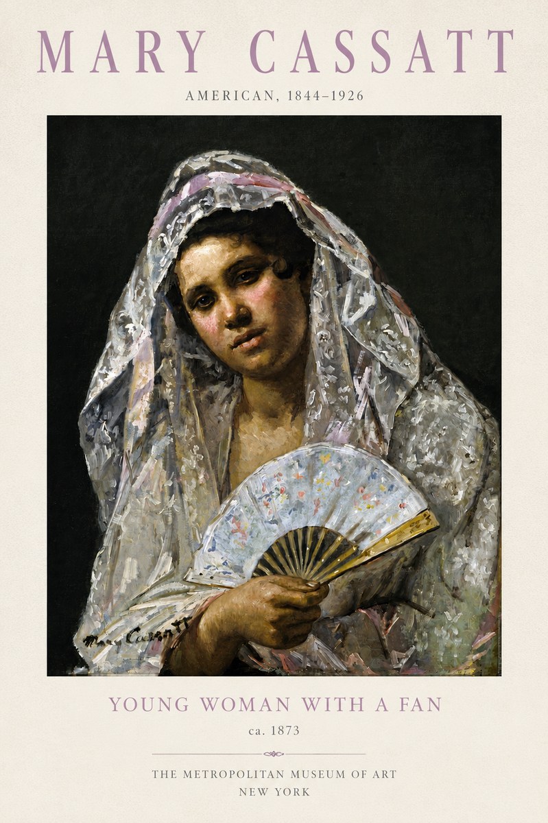 Mary Cassatt Young Woman with a Fan II No3 - Póster