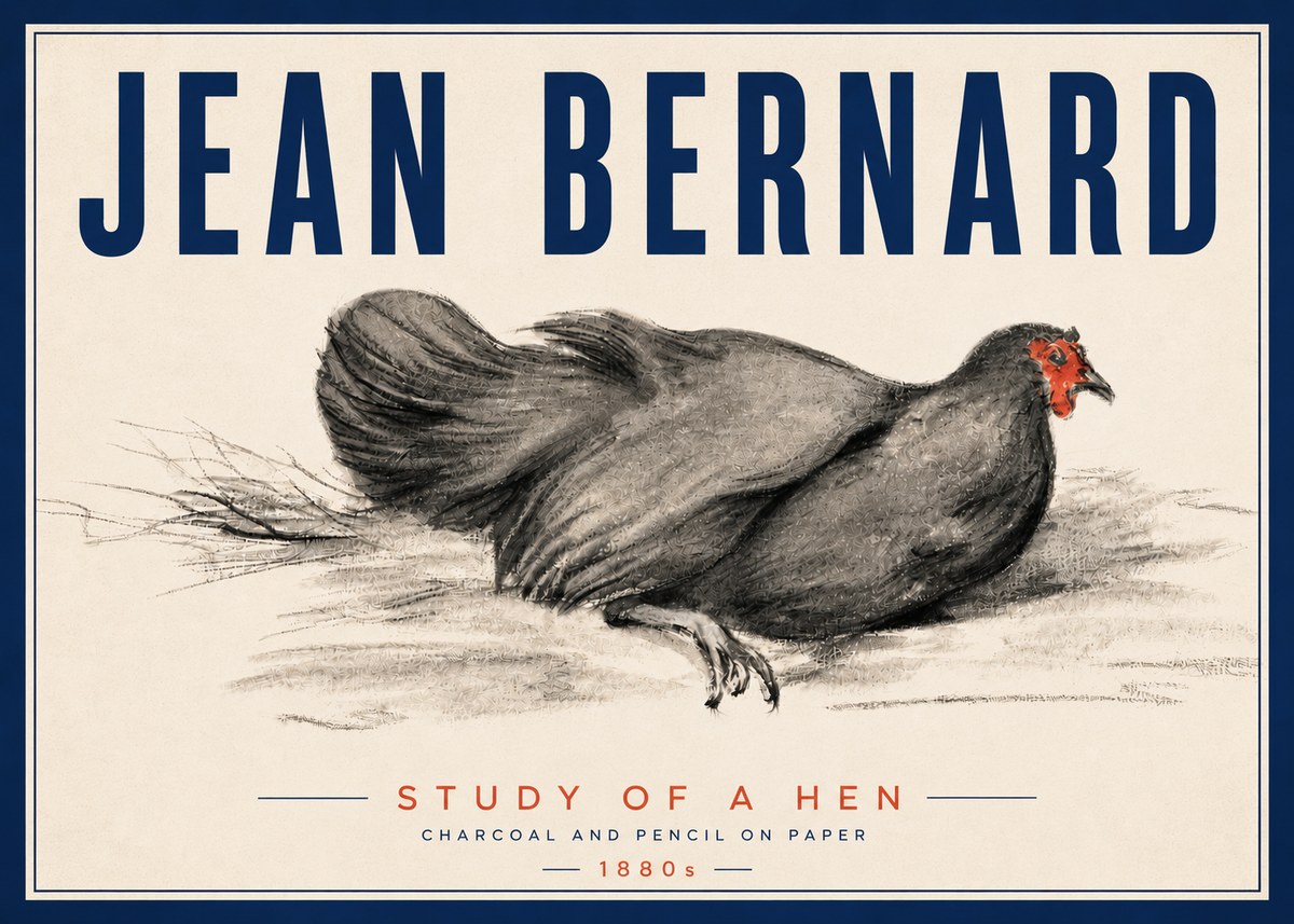 Jean Bernard Study of a Hen No5 - Póster