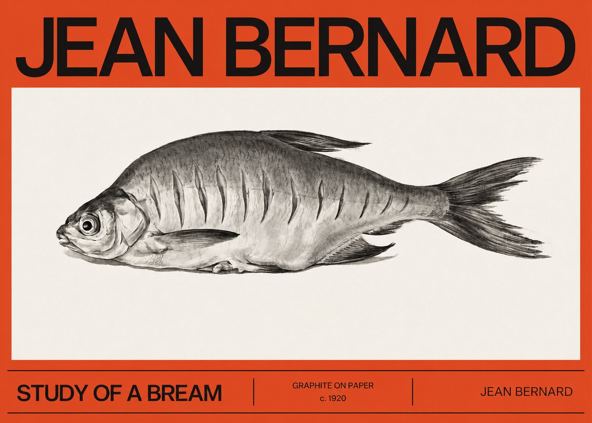 Jean Bernard Study of a Bream No2 - Póster