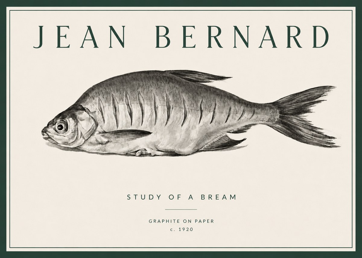 Jean Bernard Study of a Bream No3 - Póster