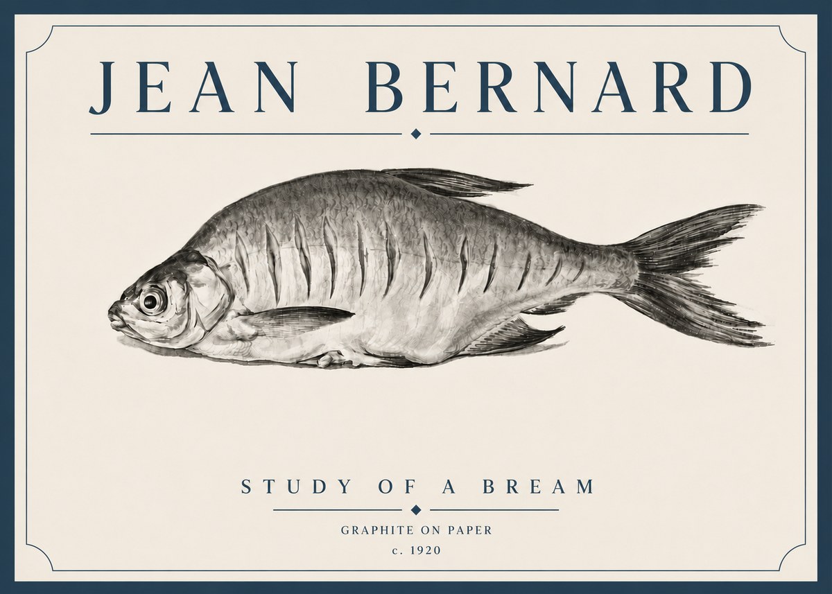 Jean Bernard Study of a Bream No5 - Póster