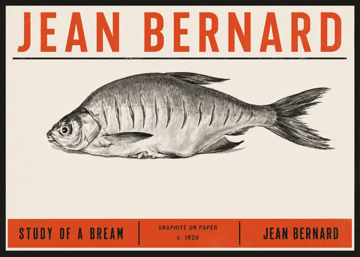 Jean Bernard Study of a Bream No6 - Póster