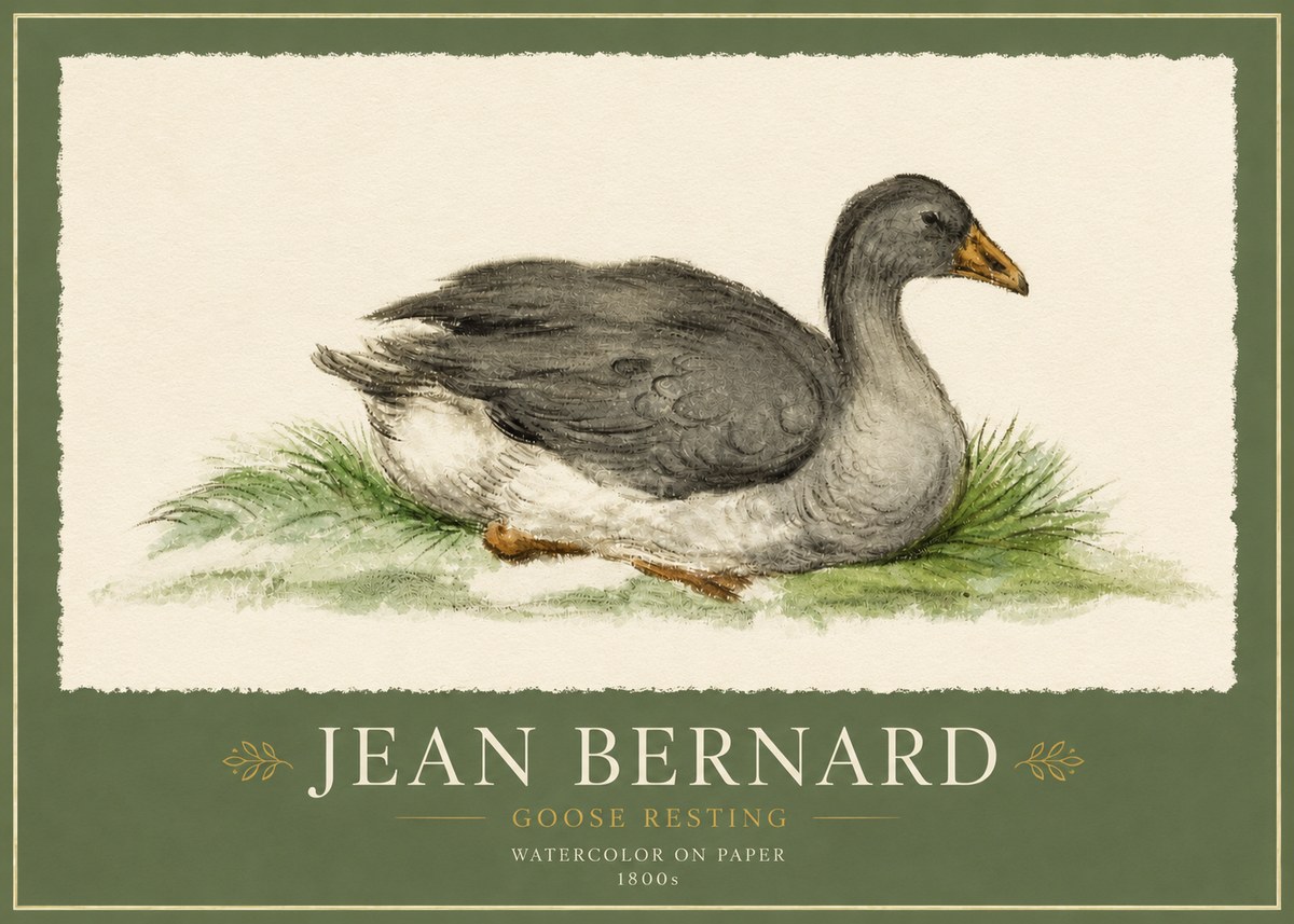 Jean Bernard Goose Resting No3 - Póster