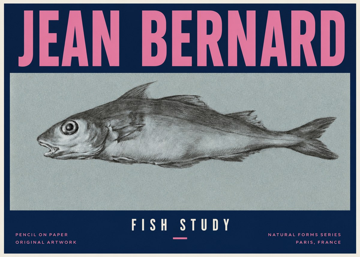 Jean Bernard Fish Study I No3 - Póster