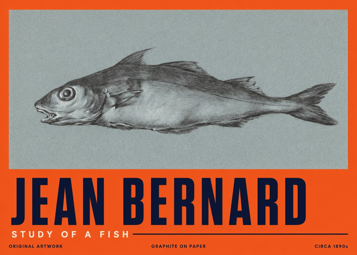 Jean Bernard Fish Study I No5 - Póster