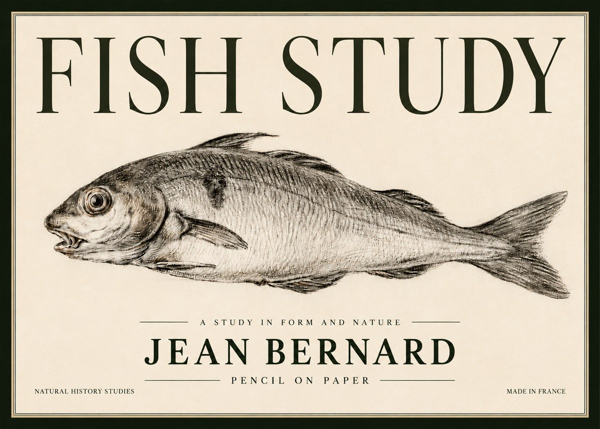 Jean Bernard Fish Study III No6 - Póster