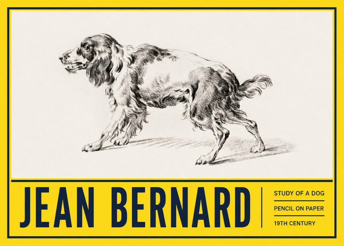 Jean Bernard Study of a Dog V No5 - Póster