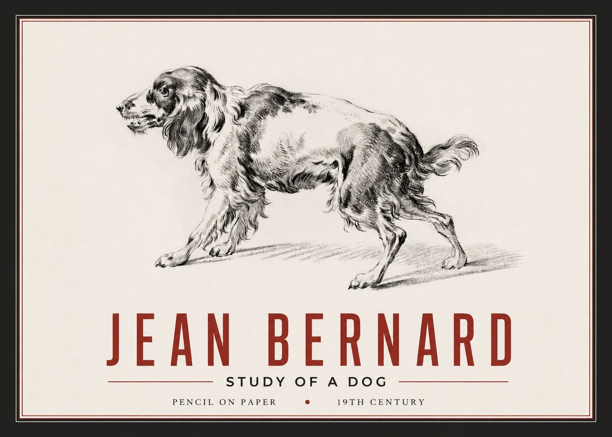 Jean Bernard Study of a Dog V No6 - Póster