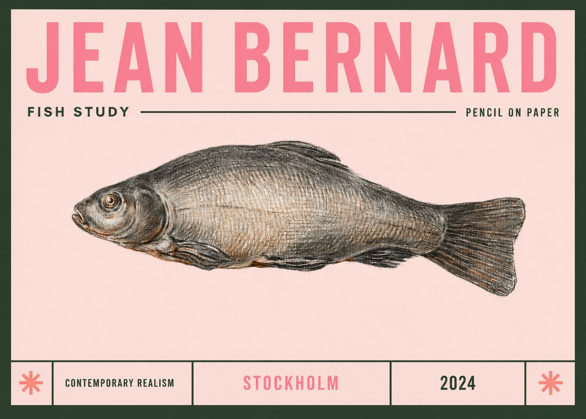 Jean Bernard Fish Study IV No3 - Póster