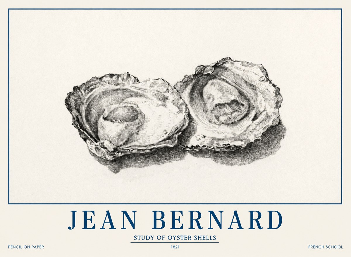 Jean Bernard Study of Oyster Shells No1 - Póster