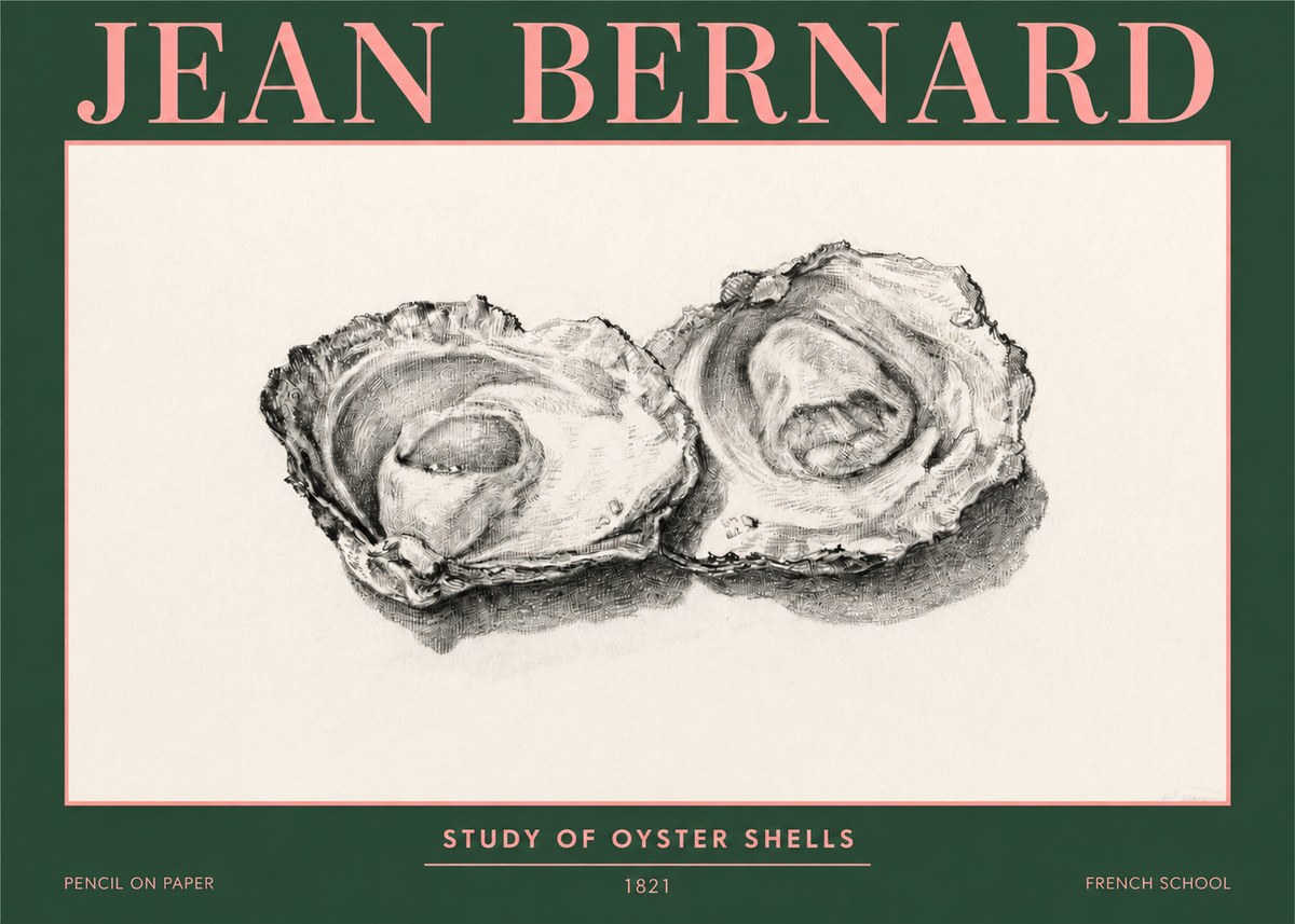 Jean Bernard Study of Oyster Shells No3 - Póster