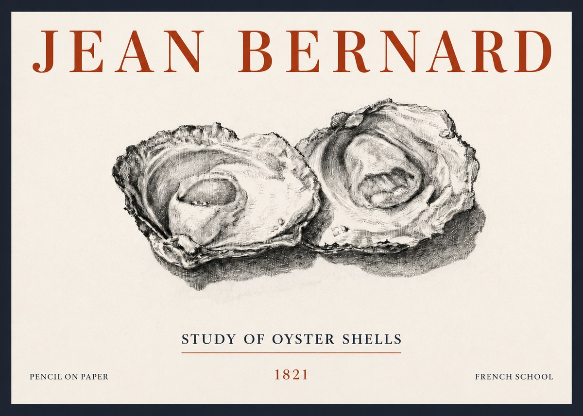 Jean Bernard Study of Oyster Shells No5 - Póster