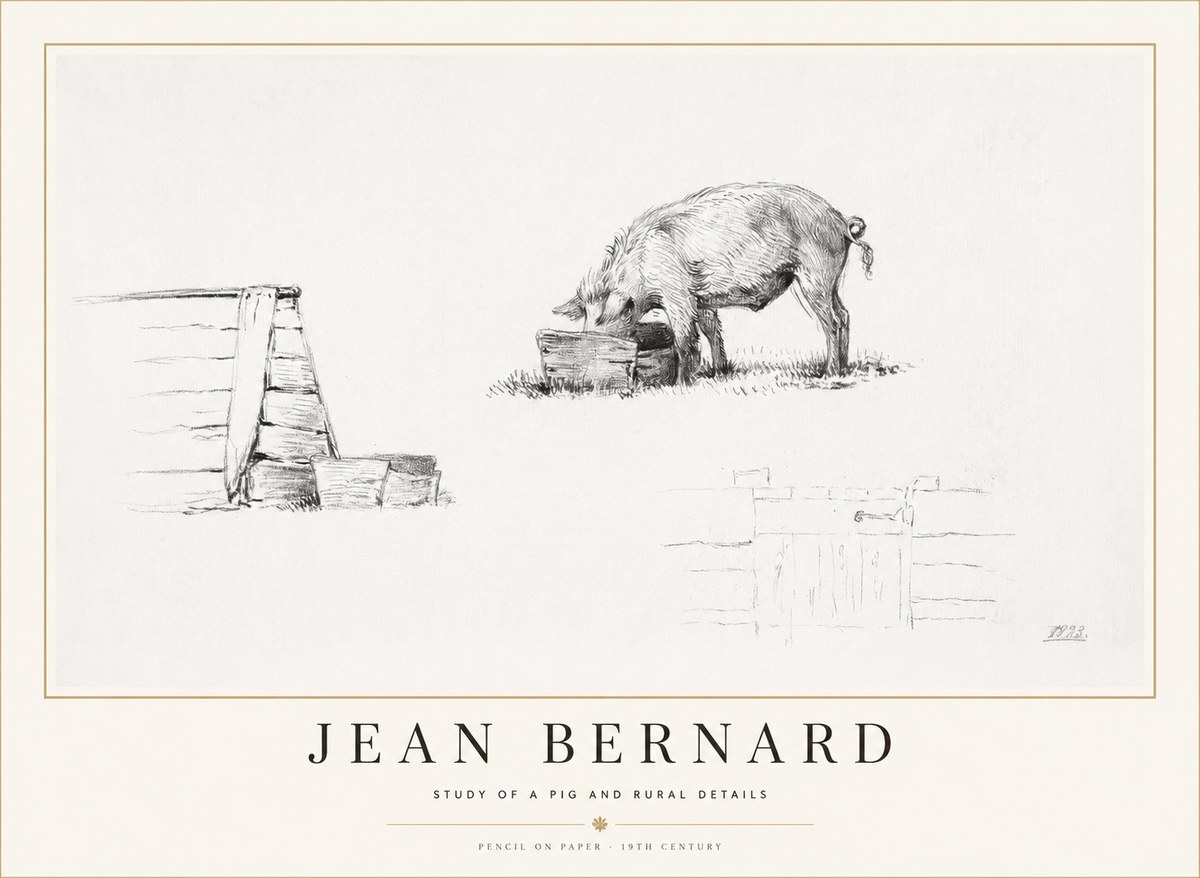 Jean Bernard Pig Study No2 - Póster