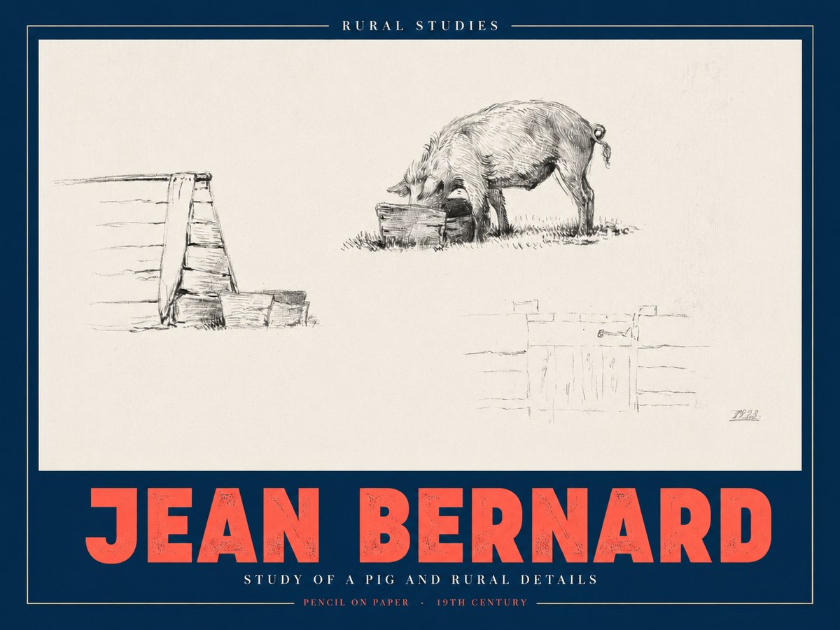 Jean Bernard Pig Study No3 - Póster