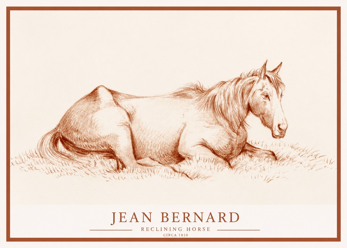 Jean Bernard Reclining Horse No1 - Póster