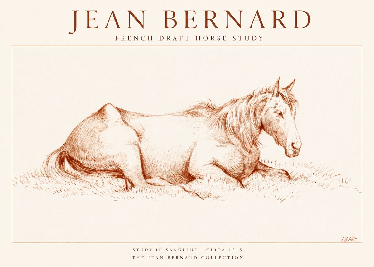 Jean Bernard Reclining Horse No2 - Póster