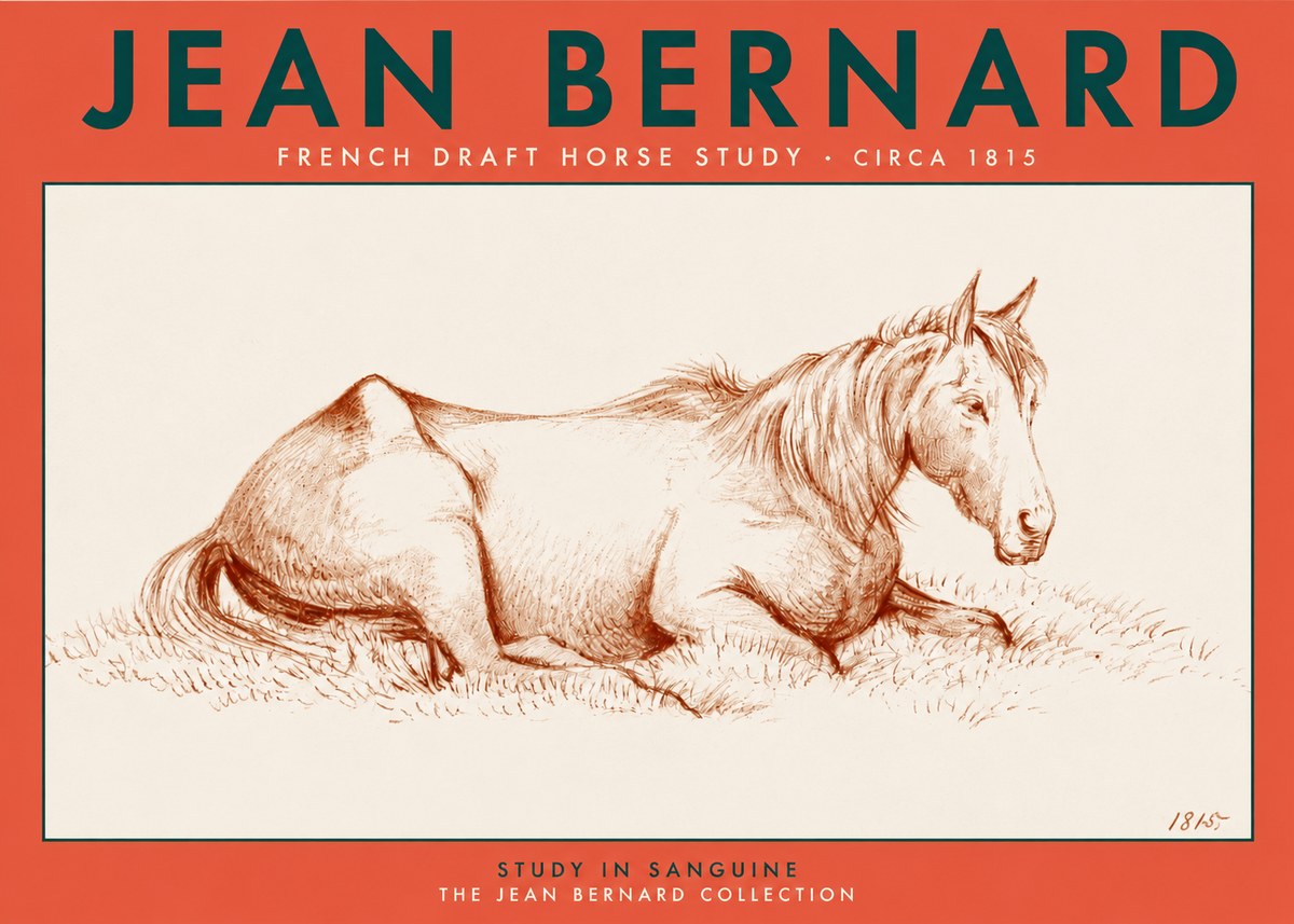 Jean Bernard Reclining Horse No4 - Póster