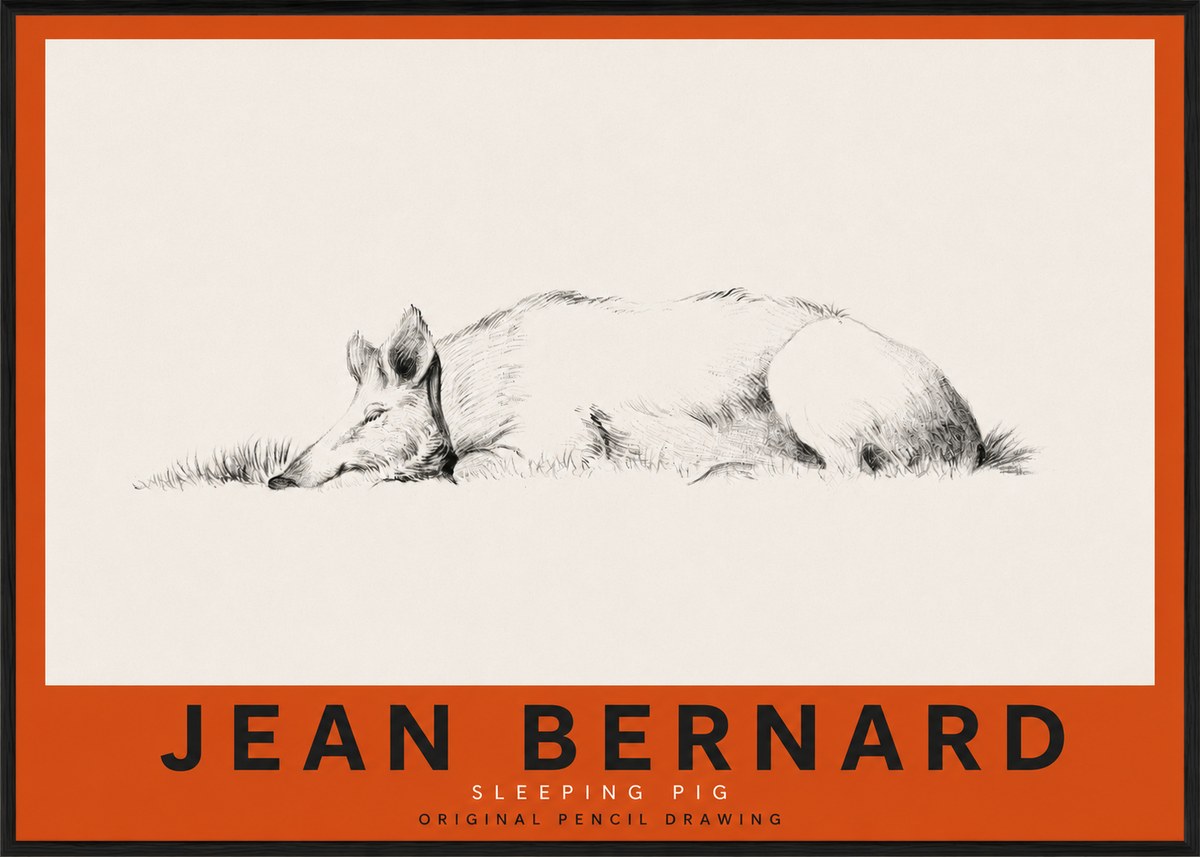 Jean Bernard Sleeping Pig II No3 - Póster