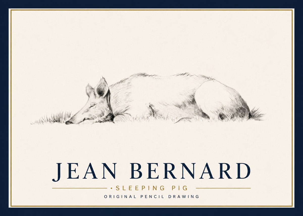 Jean Bernard Sleeping Pig II No4 - Póster