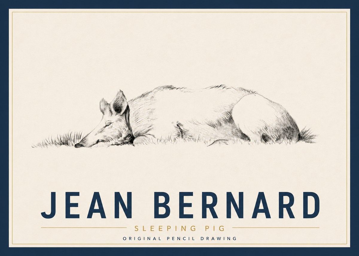 Jean Bernard Sleeping Pig II No6 - Póster