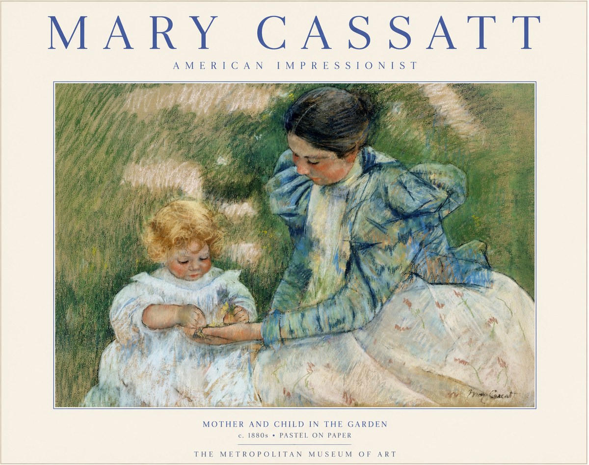 Mary Cassatt Mother and Child in the Garden No1 - Póster