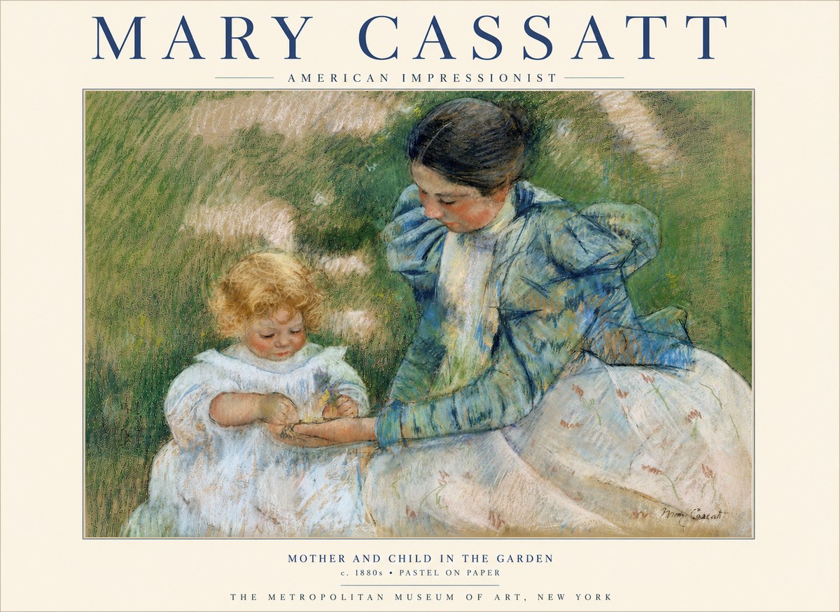 Mary Cassatt Mother and Child in the Garden No3 - Póster