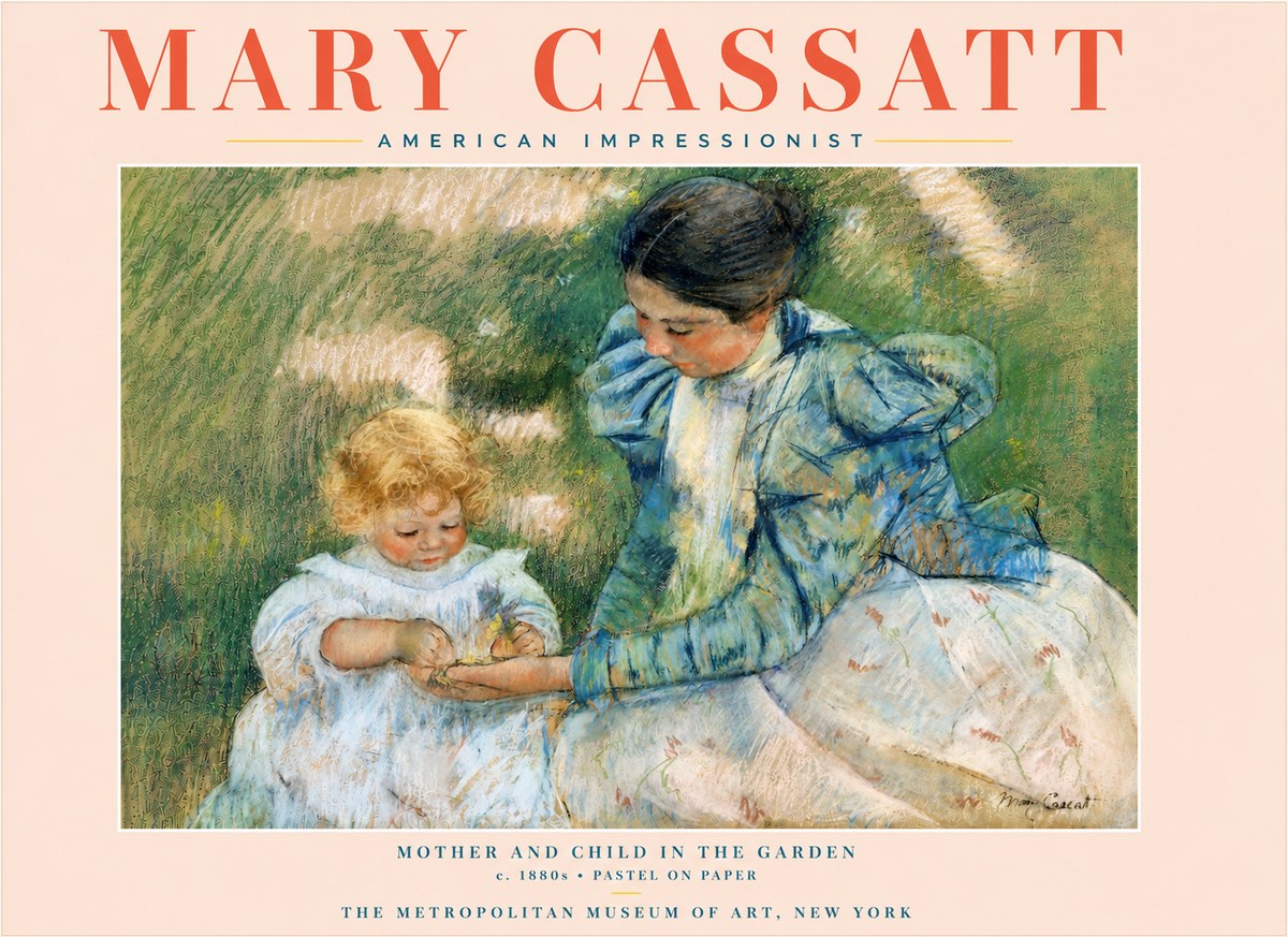 Mary Cassatt Mother and Child in the Garden No4 - Póster