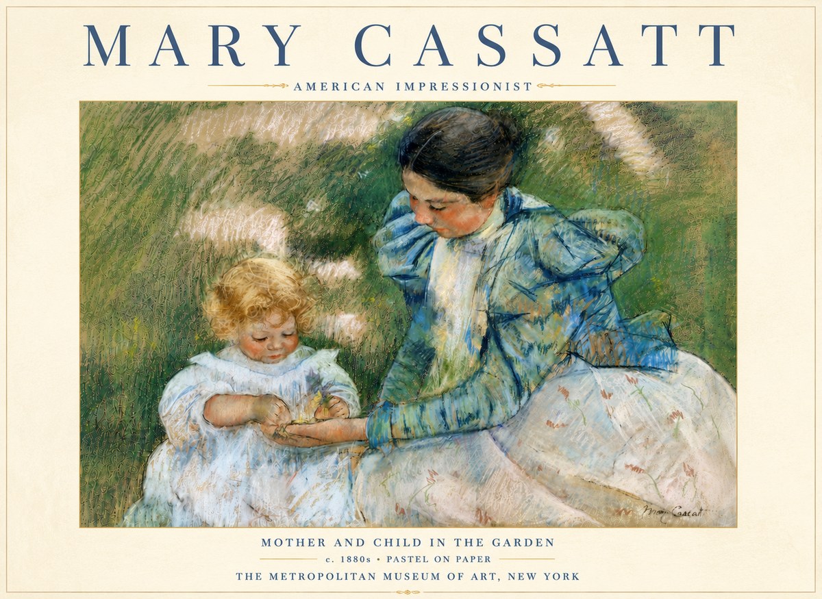 Mary Cassatt Mother and Child in the Garden No6 - Póster
