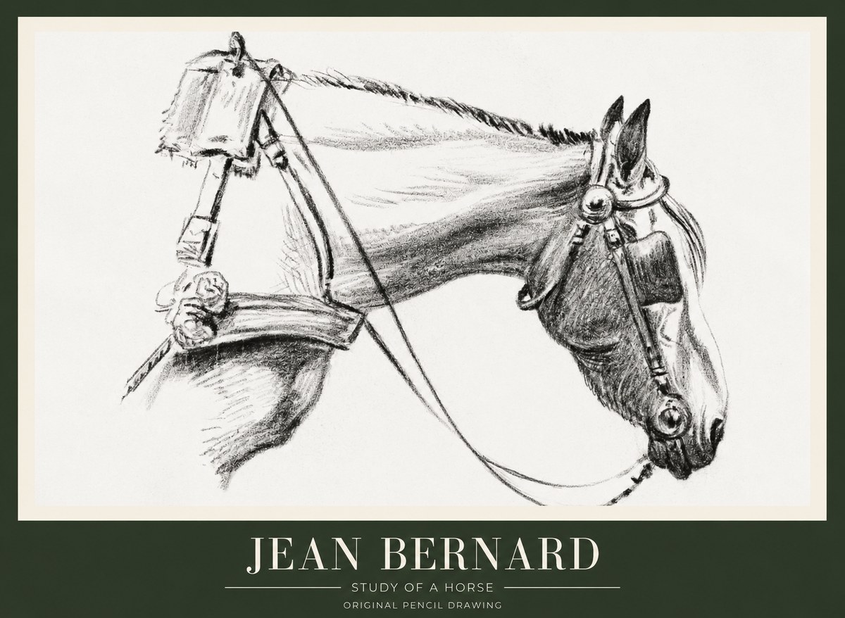 Jean Bernard Study of a Horse XVIII No1 - Póster