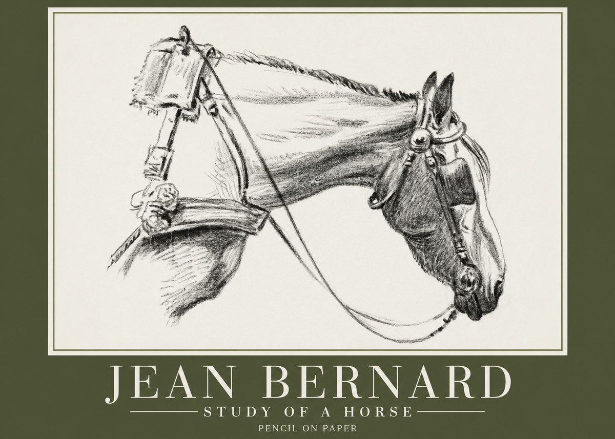 Jean Bernard Study of a Horse XVIII No2 - Póster