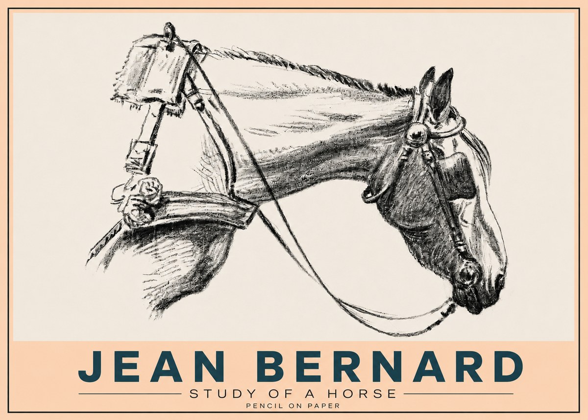 Jean Bernard Study of a Horse XVIII No5 - Póster