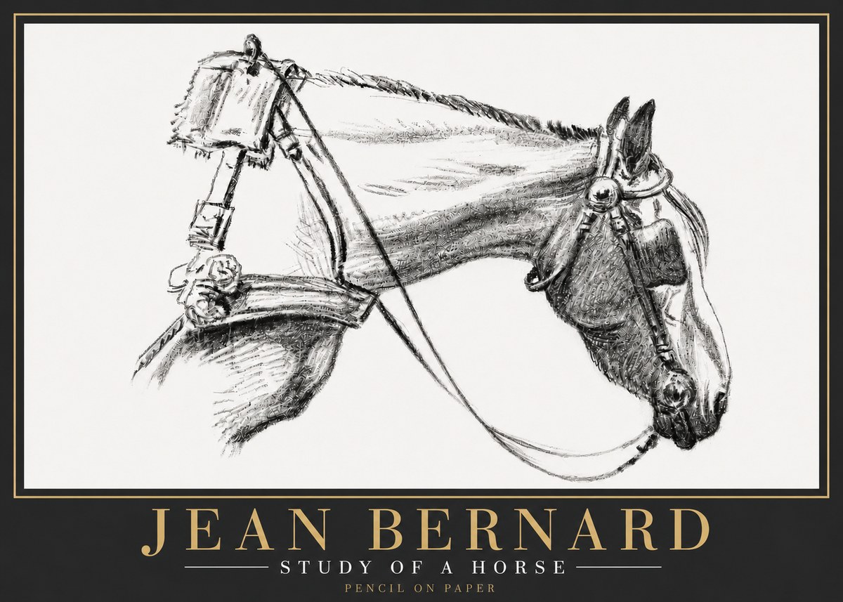 Jean Bernard Study of a Horse XVIII No6 - Póster