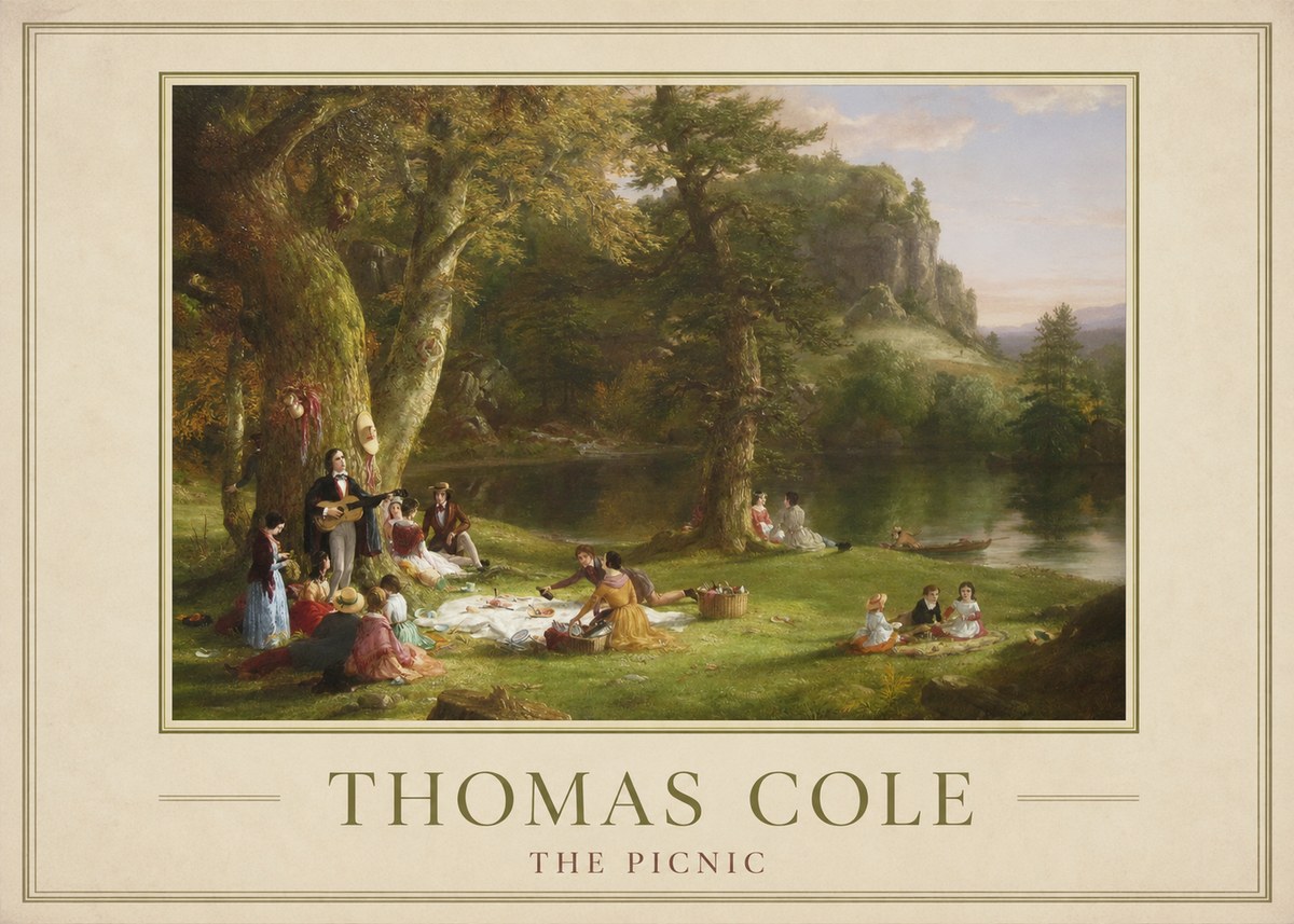 Thomas Cole The Picnic No1 - Póster