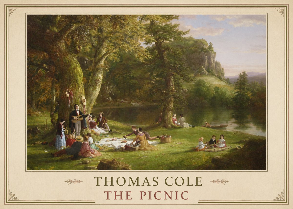 Thomas Cole The Picnic No2 - Póster