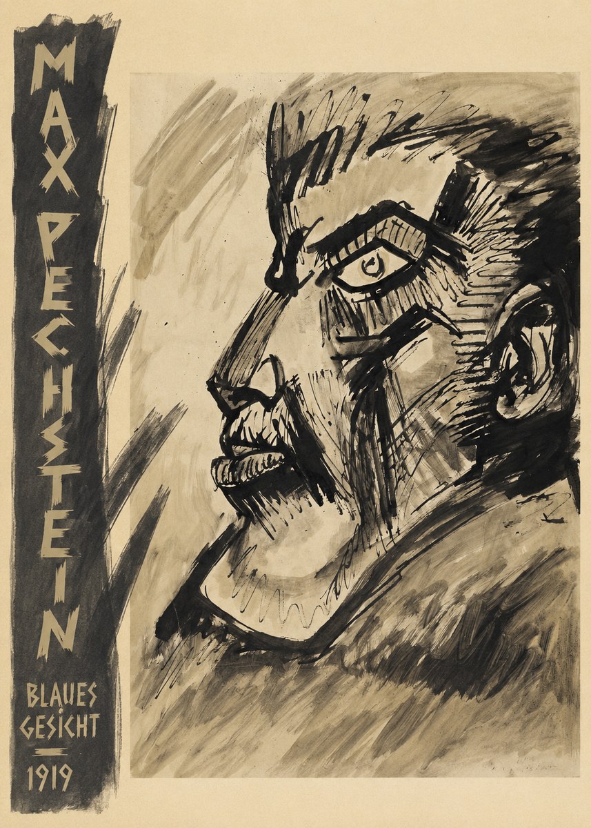 Max Pechstein Blaues Gesicht No2 - Póster