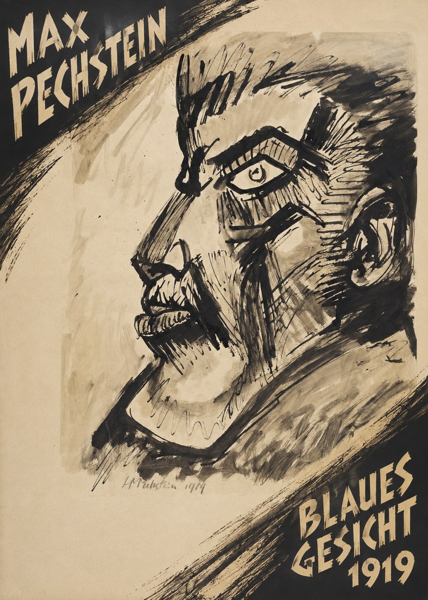 Max Pechstein Blaues Gesicht No4 - Póster