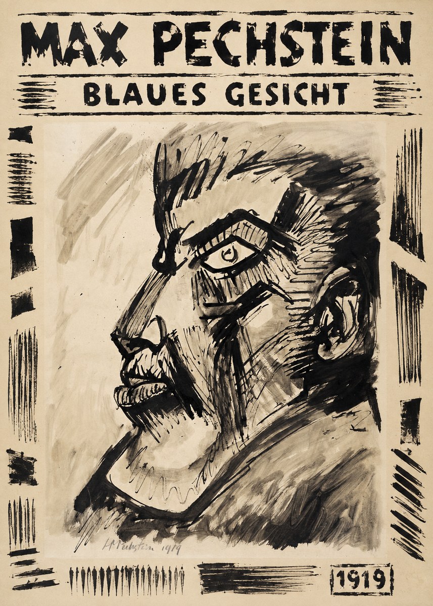 Max Pechstein Blaues Gesicht No6 - Póster