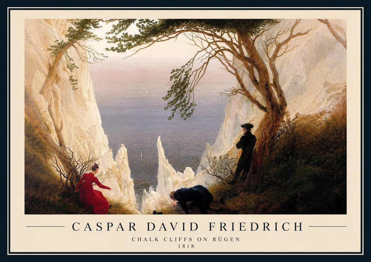 Caspar David Friedrich Chalk Cliffs on Rügen No1 - Póster