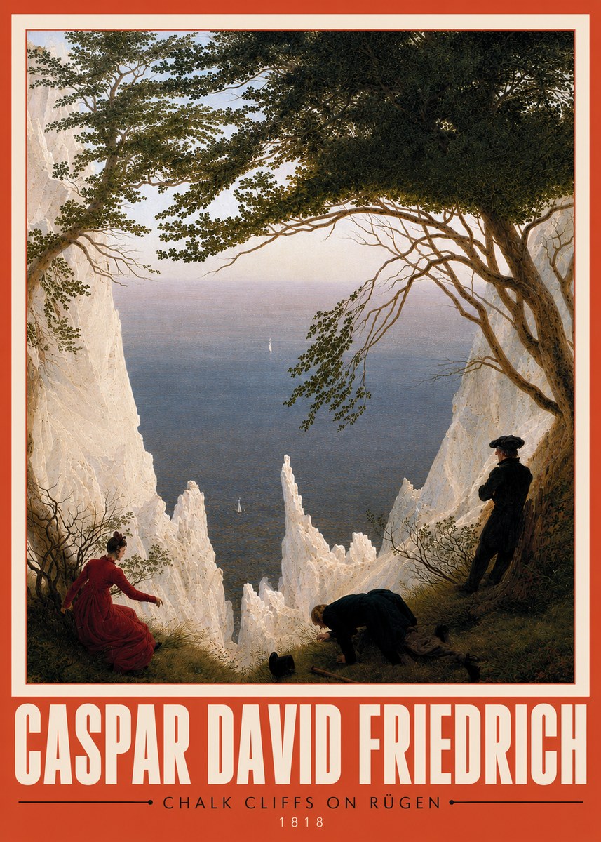 Caspar David Friedrich Chalk Cliffs on Rügen No4 - Póster