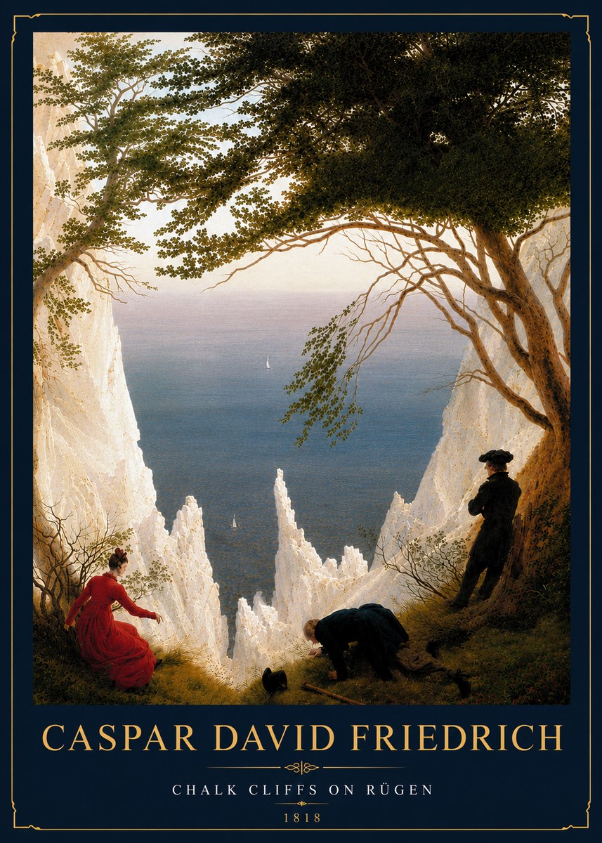 Caspar David Friedrich Chalk Cliffs on Rügen No6 - Póster